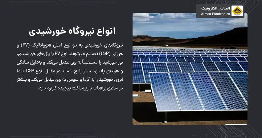 انواع نیروگاه خورشیدی